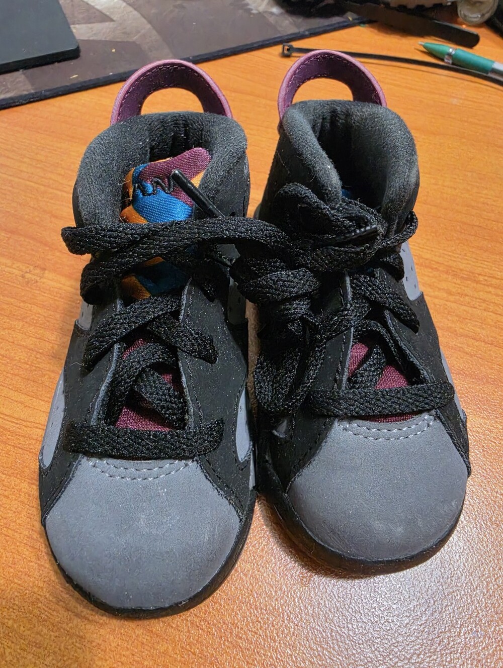 Jordan Retro 5c Black, Gray & Purple Sneakers